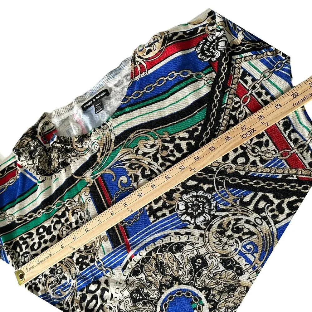 Cable & Gauge Knit Top Size M Baroque Luxe Maximalist Mob Wife Statement Piece‎ - Image 12