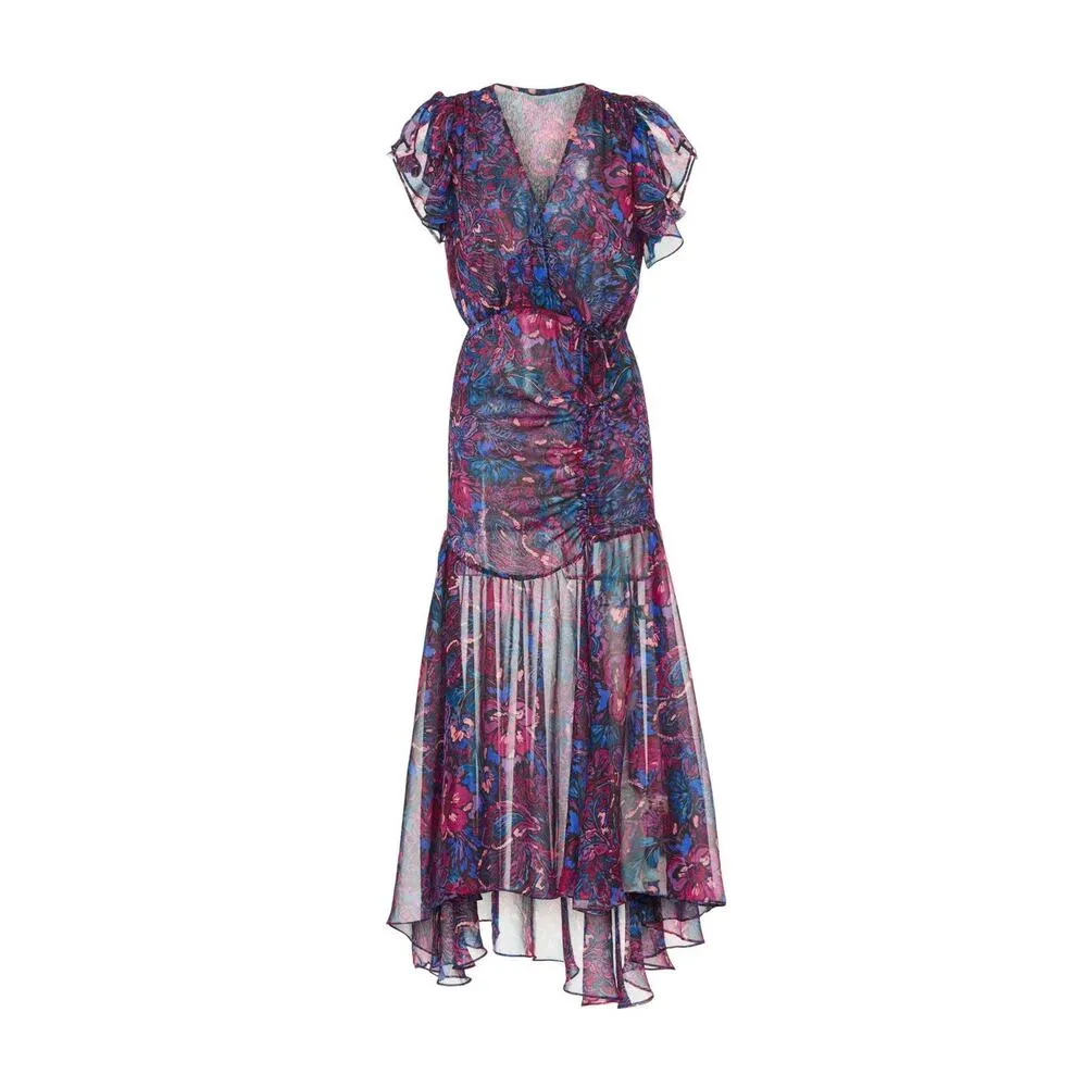 MISA Los Angeles Colette Boho Flutter Sleeve Romantic Satin Floral NWT S $445 - Image 3