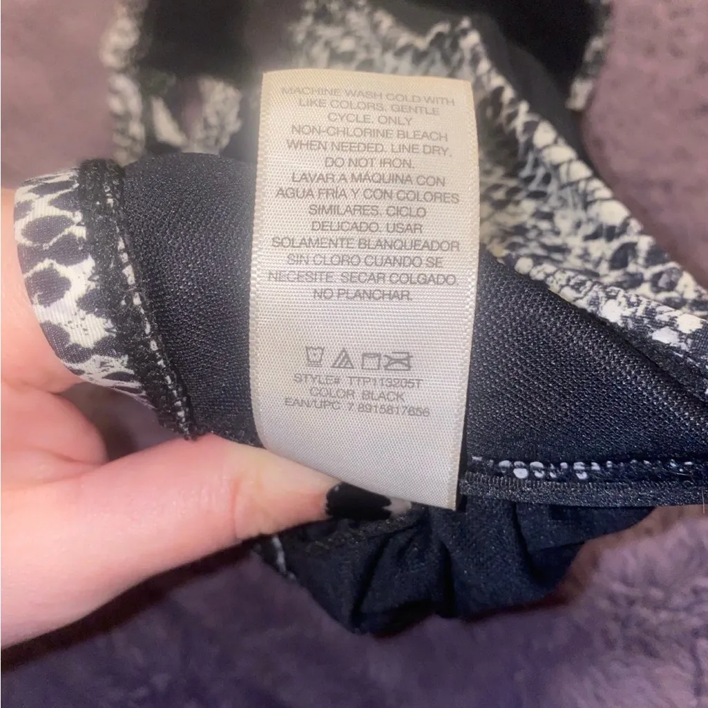 Time And Tru Snake Print Padded Bikini Top White Size 1X - Image 5