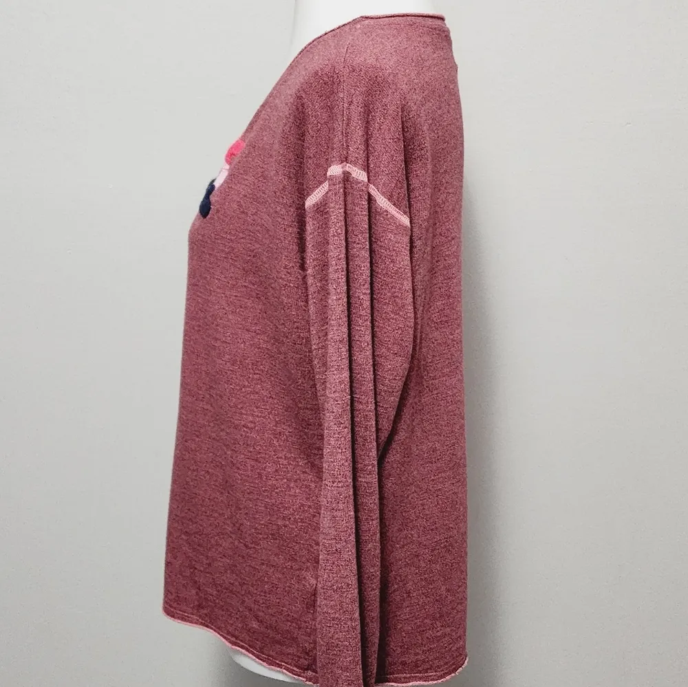Sundry pink heather terrycloth LOVE sweatshirt size 2 (medium 8-10) - Image 3