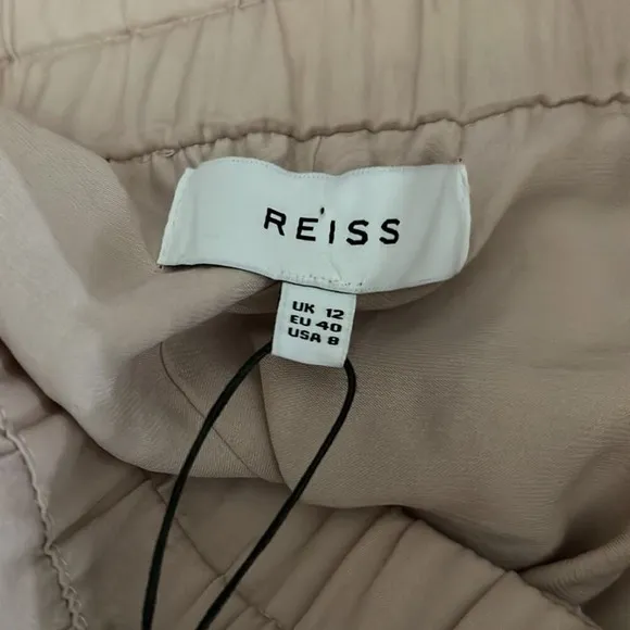 REISS Taupe V Neck Pleated Midi Dress‎ Women US Size 8 NWT - Image 14