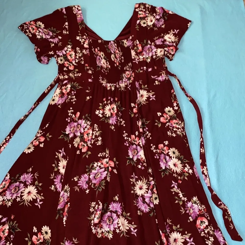 TORRID gauze floral maxi dress short flutter sleeve smocked NEW size 14/16 - Image 5