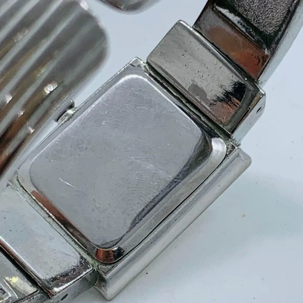 Collage ladies 20mm quartz analog cuff bracelet two tone watch size 6” runs - Image 6