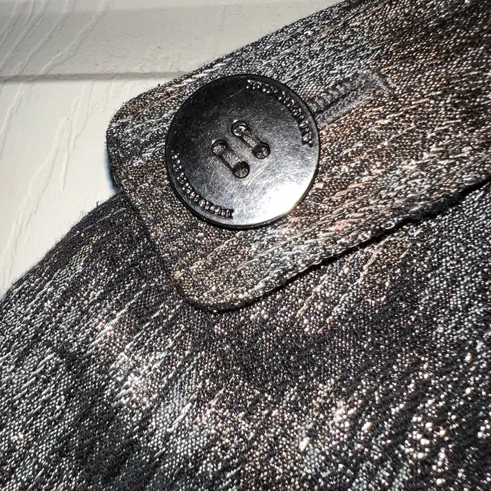 Women’s Burberry Metallic Printed Short Sleeve Mid Length Dress Silver Size 8 - Image 3