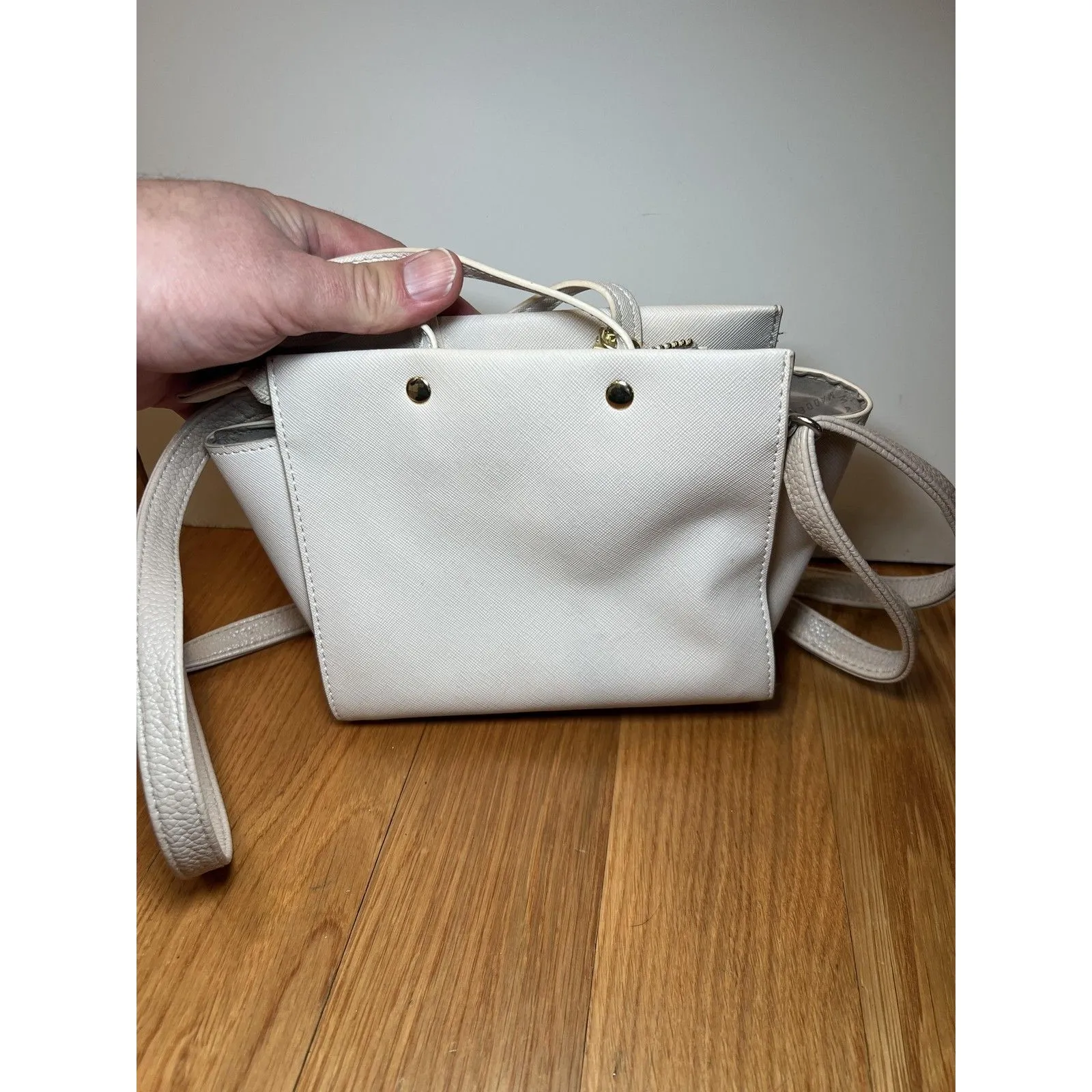 Steve Madden Satchel Bag Womens Small White PVC Crossbody Top Handle Purse - Image 4