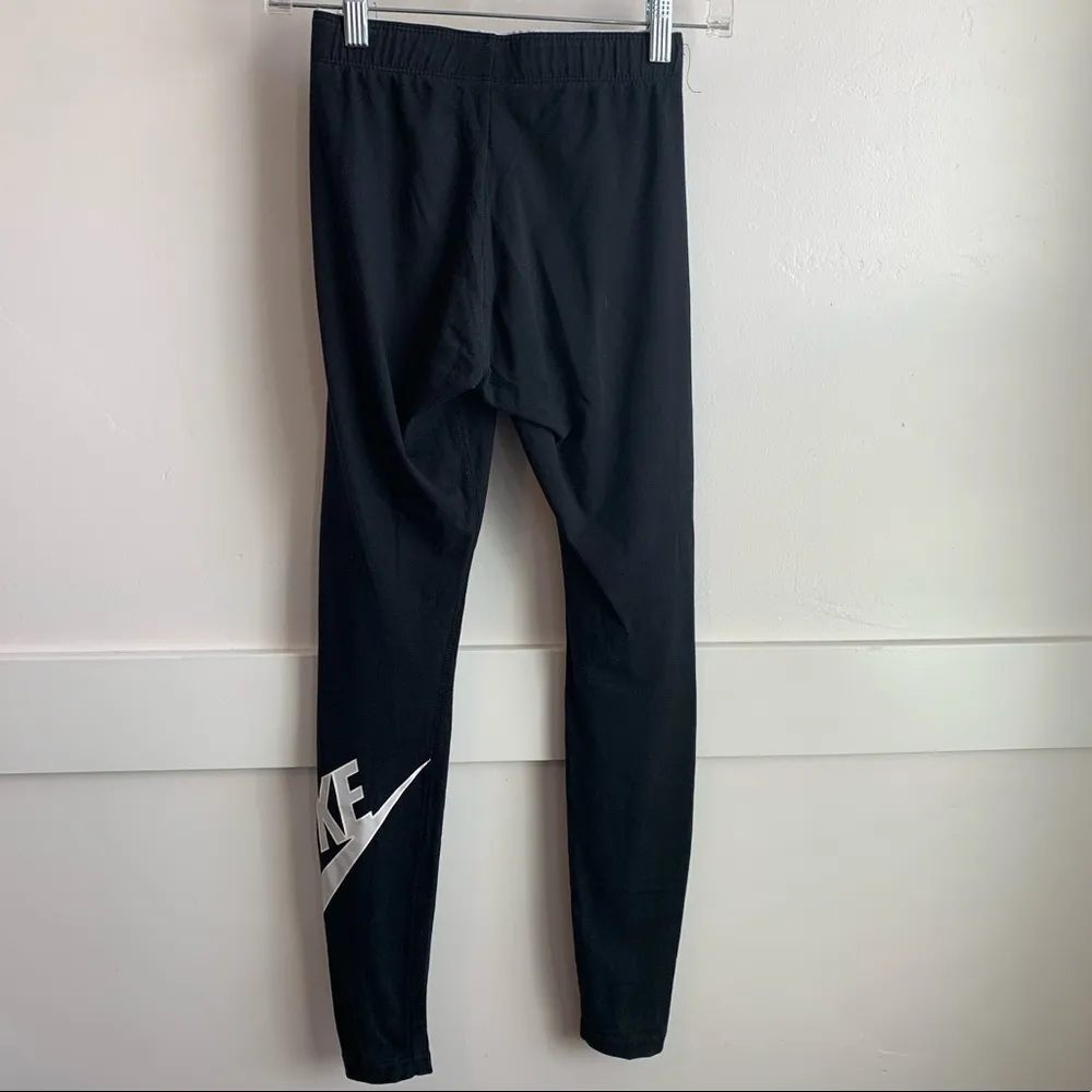Nike Black Logo Cotton Leggings - Image 2