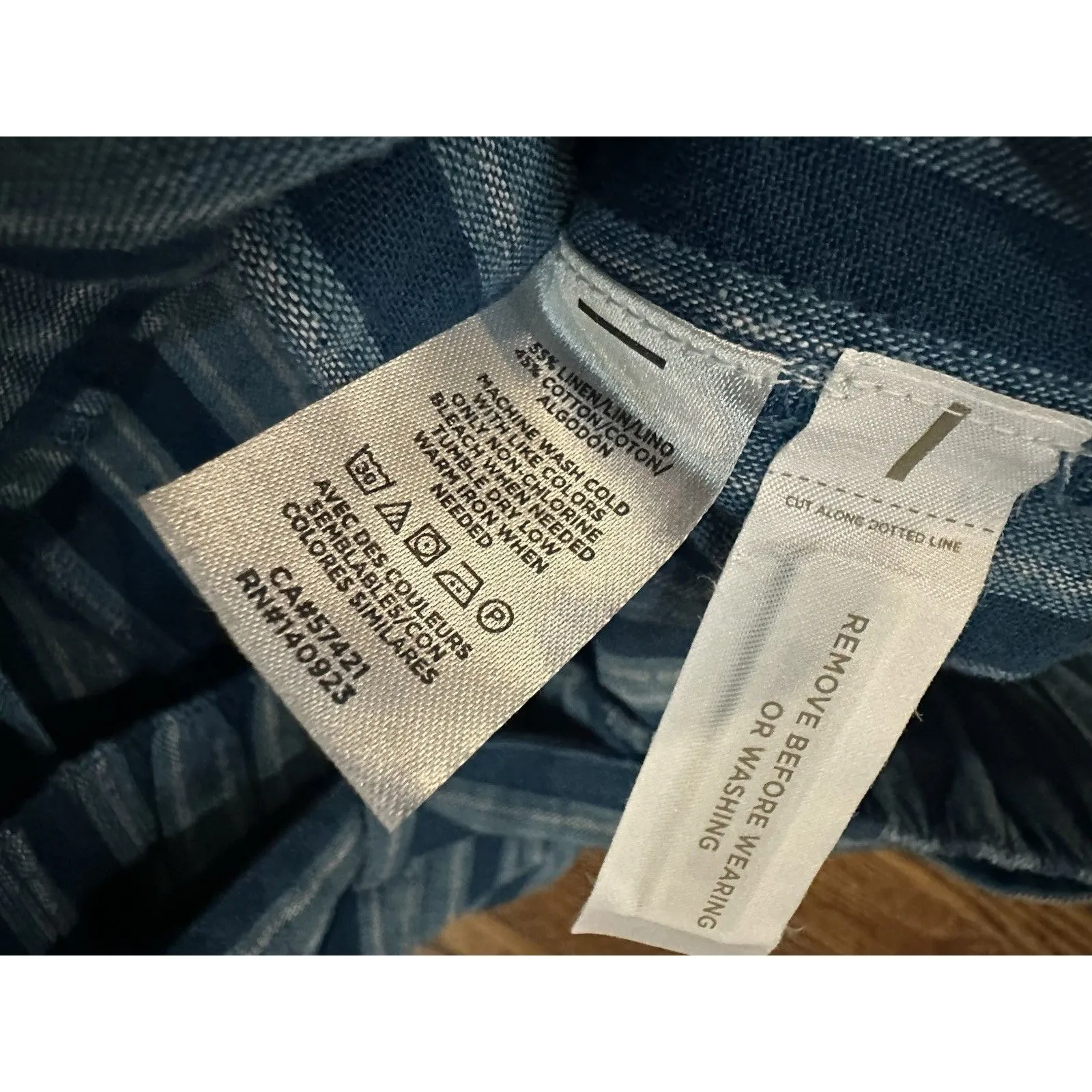 Loft Beach Women’s Linen Blend Striped Paper Bag Tie Waist Shorts White Blue XXS - Image 6