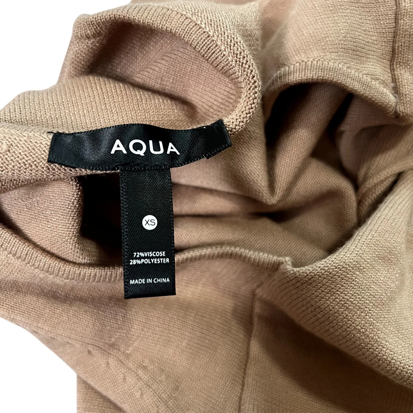 AQUA Knot Front Cropped Shirt- Sz XS - Image 5