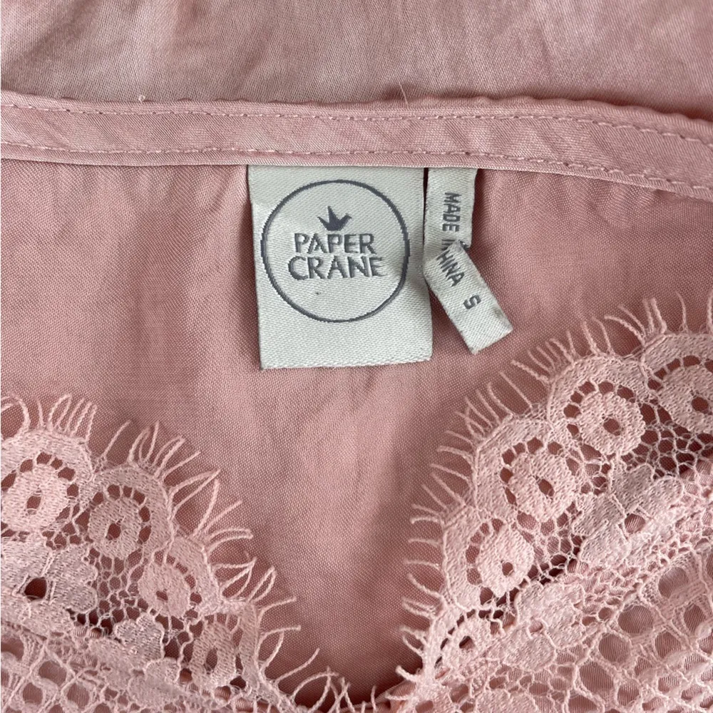 Paper Crane Peach Blush Pink Lace Camisole Tank Top Size Small - Image 4