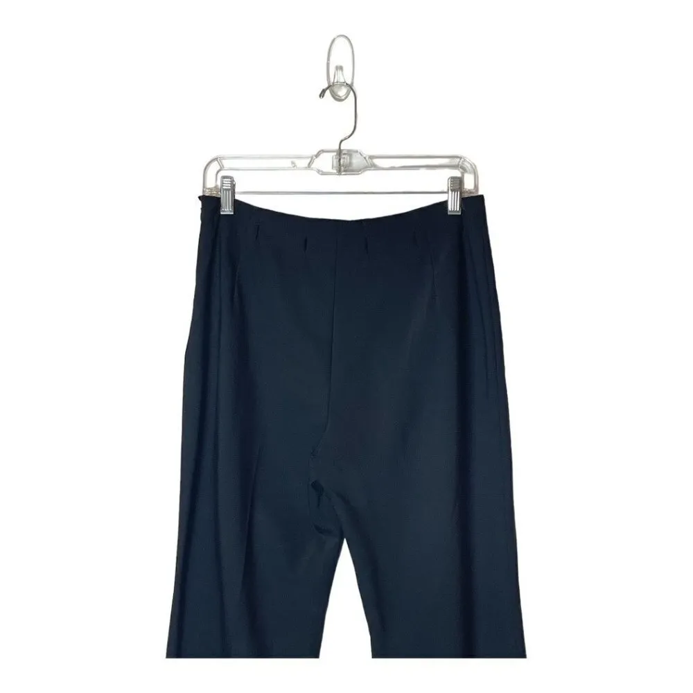 Escada Black Cut Out‎ Waist Detail Straight Leg High Rise Split Hem Pants Size 8 - Image 3