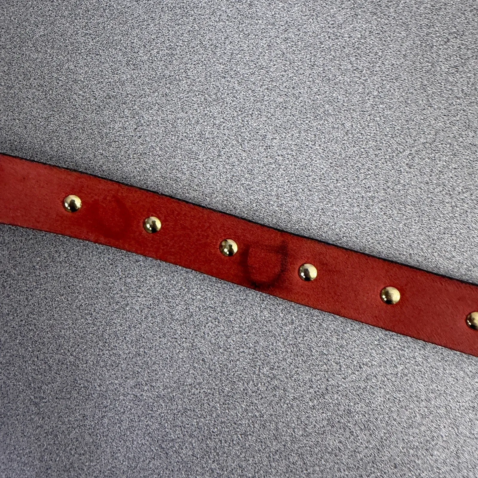 Anne Klein Lion Leather Belt Womens Red Gold Medallion 90s Metal 1" Animals - Image 8