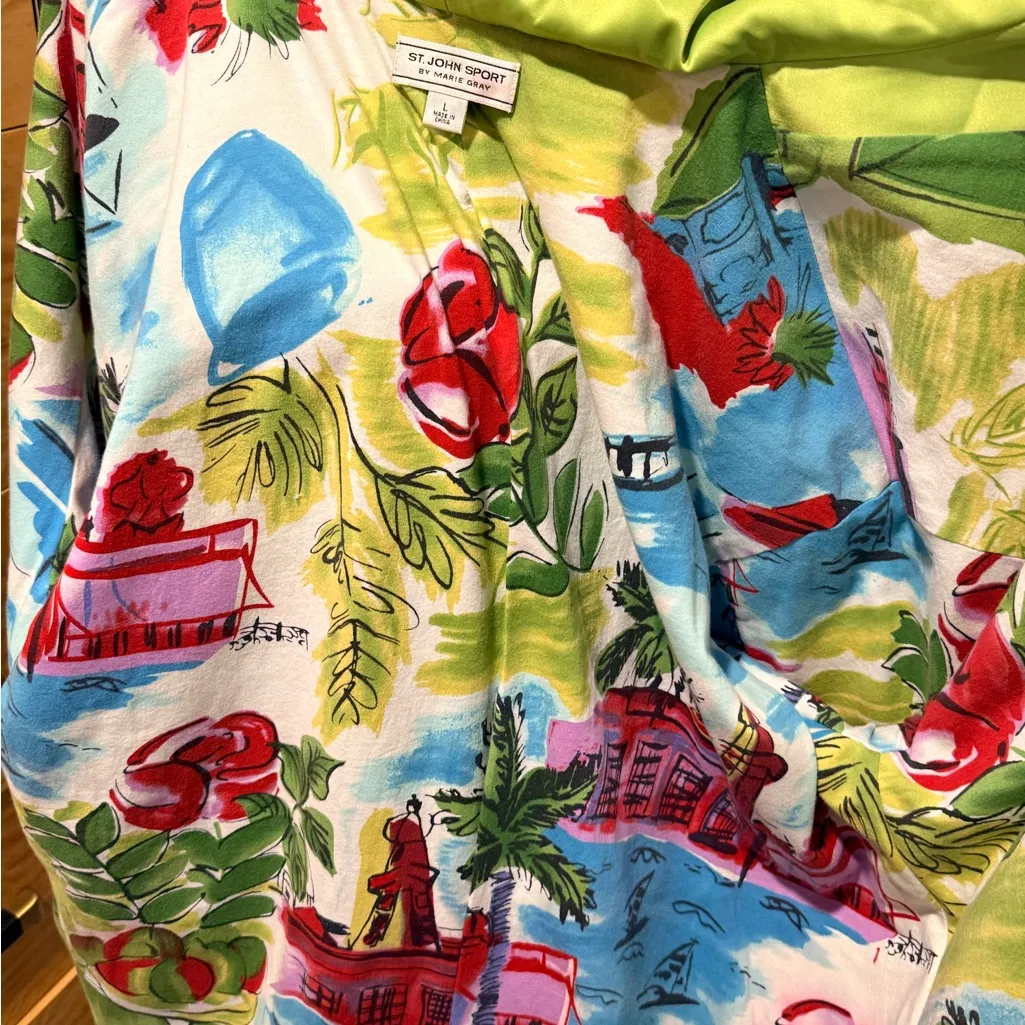 St. John  Green Hooded Jacket large - Image 11