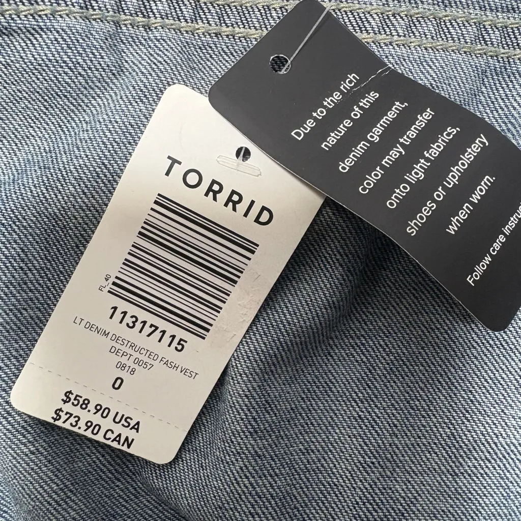 TORRID Denim Destructed Vest - Image 6