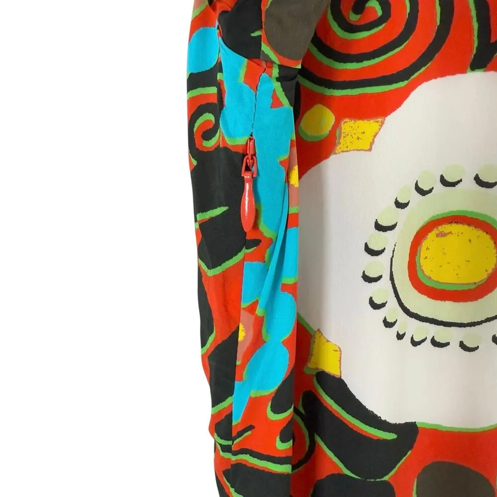 NWT Rhode Maci Floral Print Midi Dress Orange Black Cream‎ Blue, Size 0 - Image 13