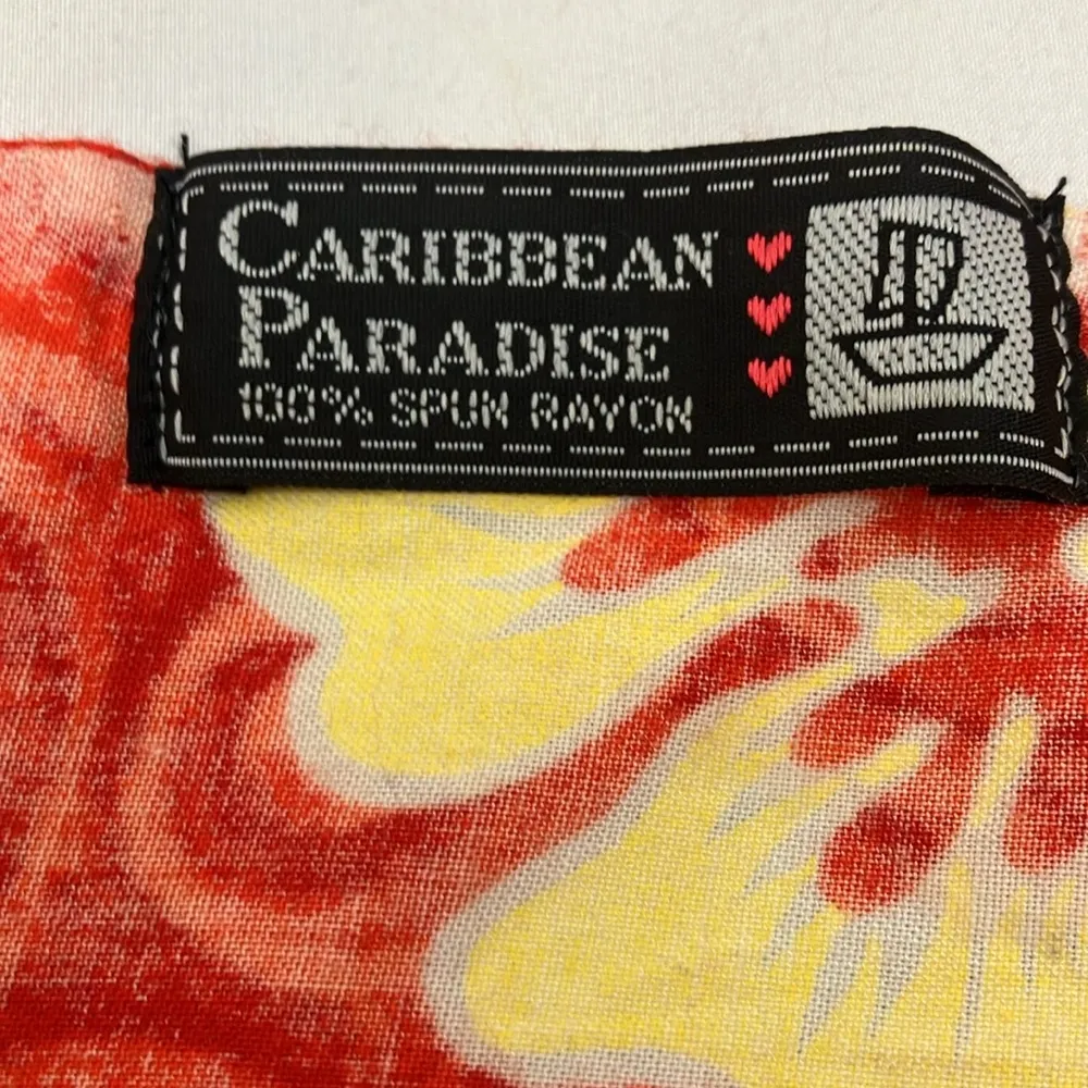 Caribbean Paradise Orange and Yellow Floral Print Sarong Wrap Women’s size XL - Image 5