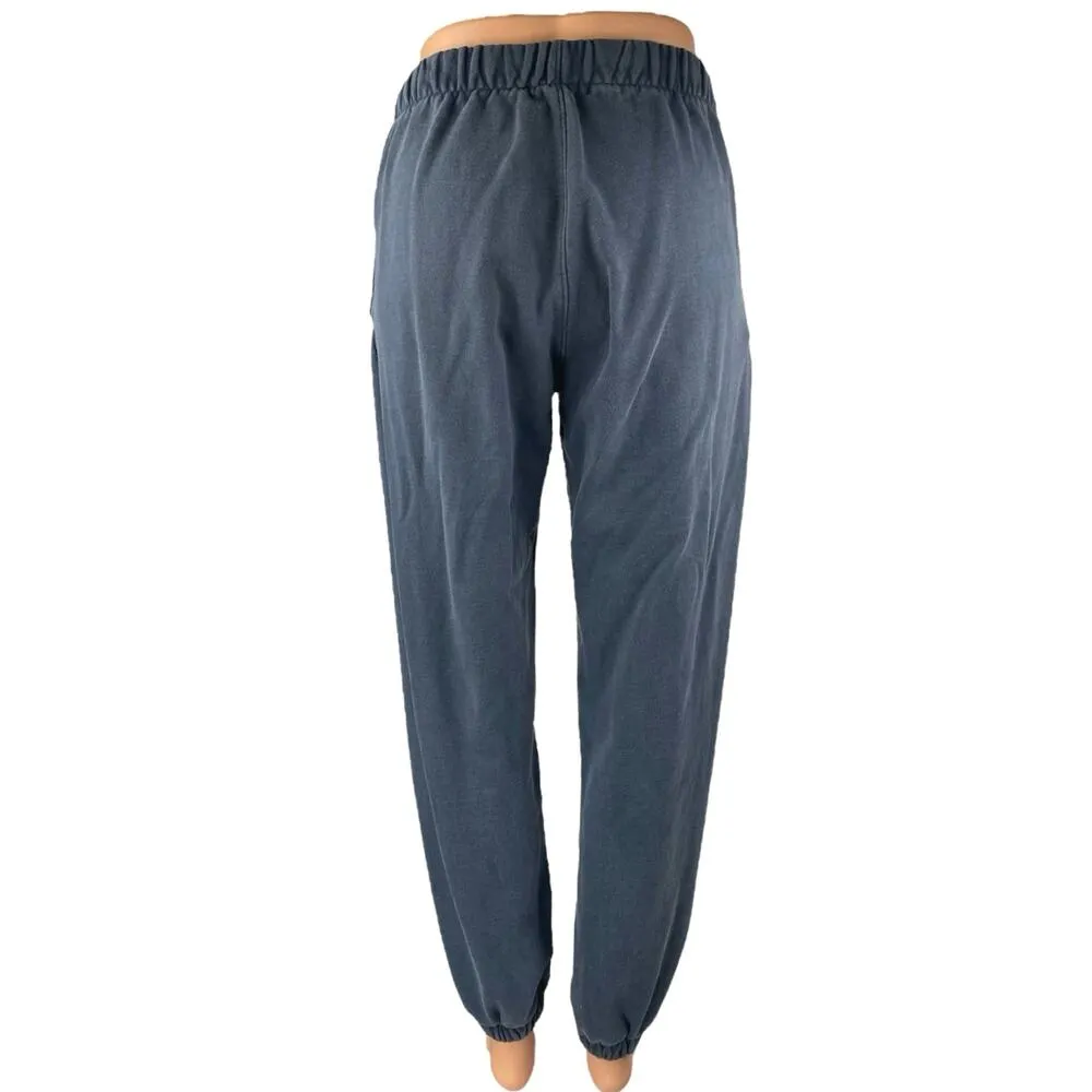 Madhappy Women's Navy Blue High Rise Embroidered Tapered Jogger Sweat Pants XS - Image 3
