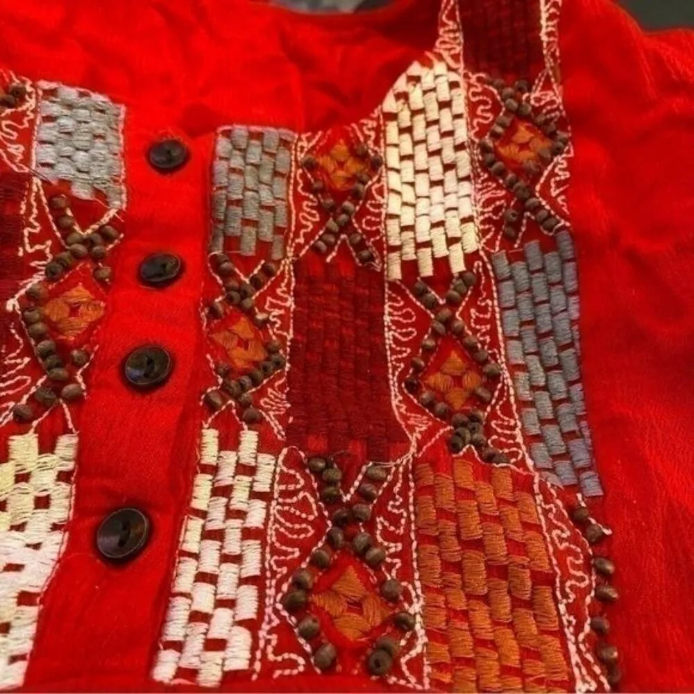 Embellished Sleeveless Top Red Size M - Image 5