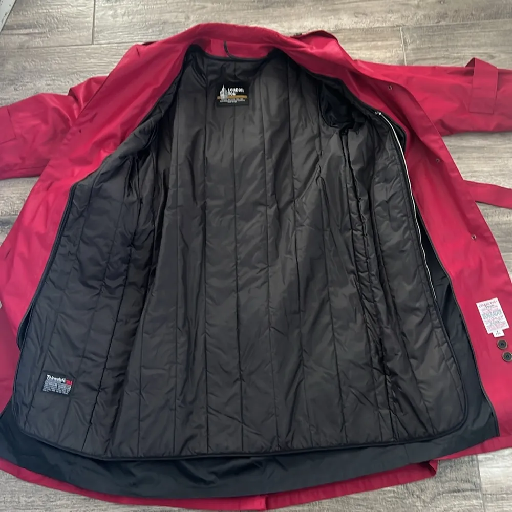 London FogTrench Coat Jacket Belted Lined Pockets Women Sz 8P thinsulate 3M NEW - Image 8