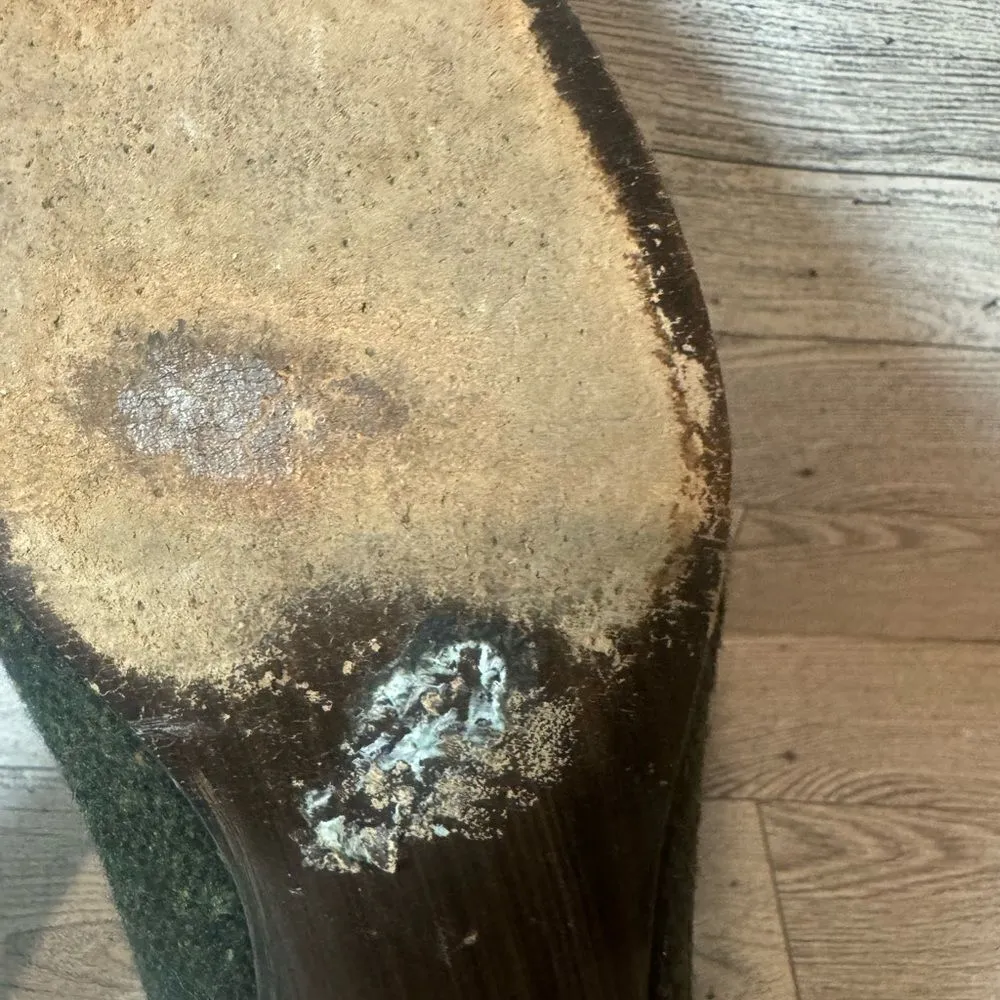 Stuart Weitzman  Green tweed kitten heels size 8.5‎ - Image 13