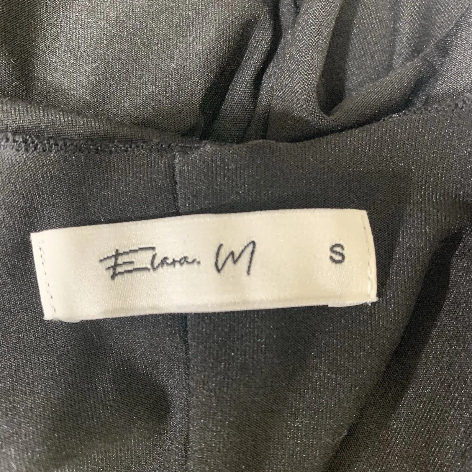 Elena M Black Long Sleeve Fitted Top Women’s Size S Notch Neck Stretchy - Image 5