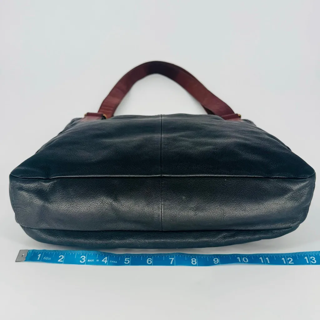 Fossil Corey Crossbody Bag Black Brown Goat Hide Leather - Image 4