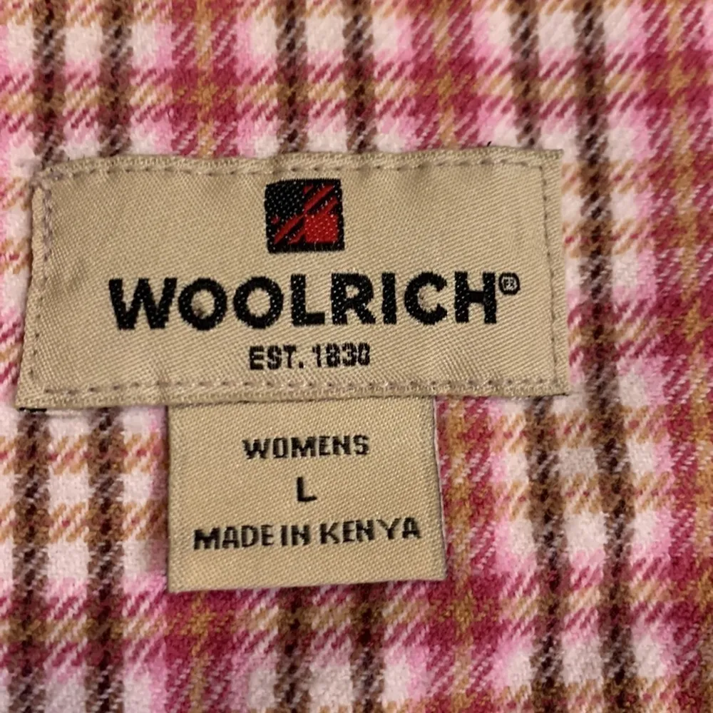 Woolrich cotton flannel plaid button front shirt L - Image 3