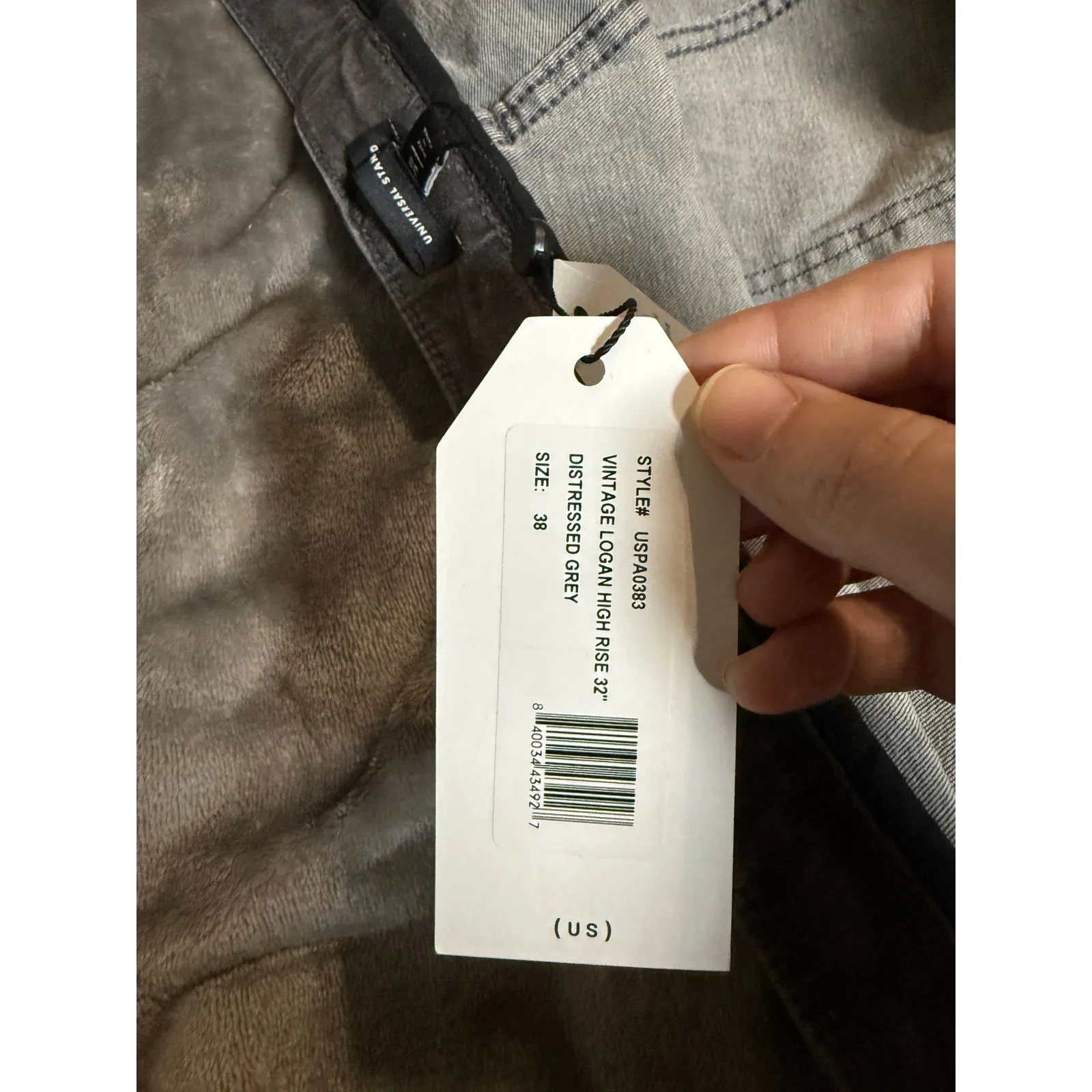 NWT Universal Standard Size 38 VINTAGE LOGAN HIGH RISE 32" DISTRESSED GREY - Image 5
