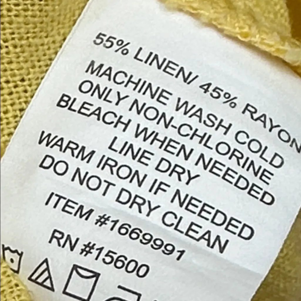 Briggs Linen Blend V Neck Sleeveless Pocket Midi Dress Yellow Womens Large - Image 11