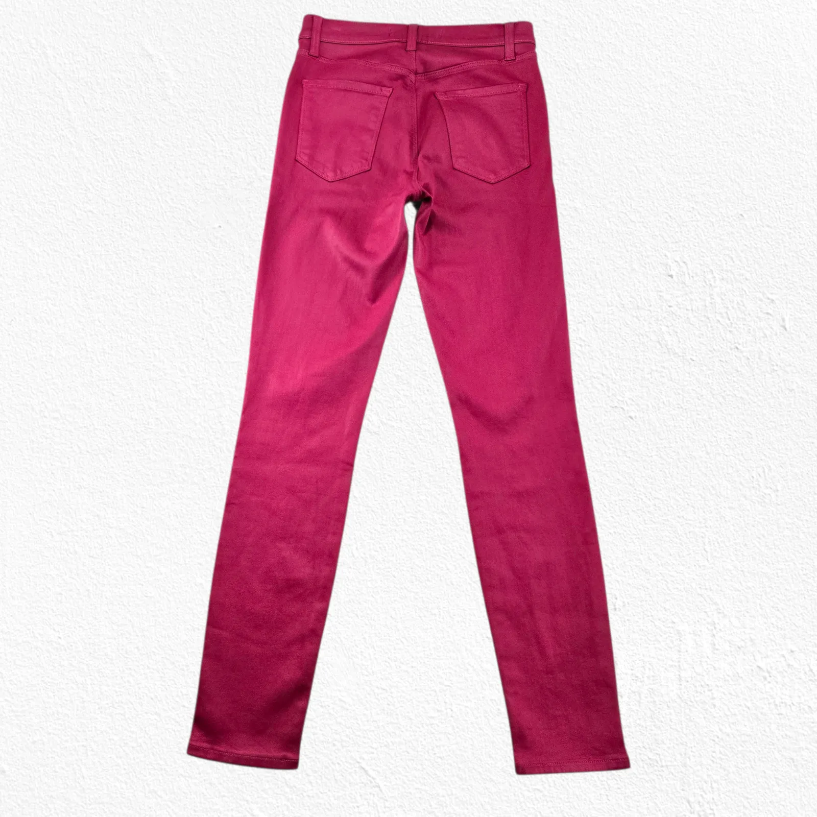 J Brand Alana Pink Coated Skinny Jeans High Rise Crop Metallic Pants Size 25 - Image 9