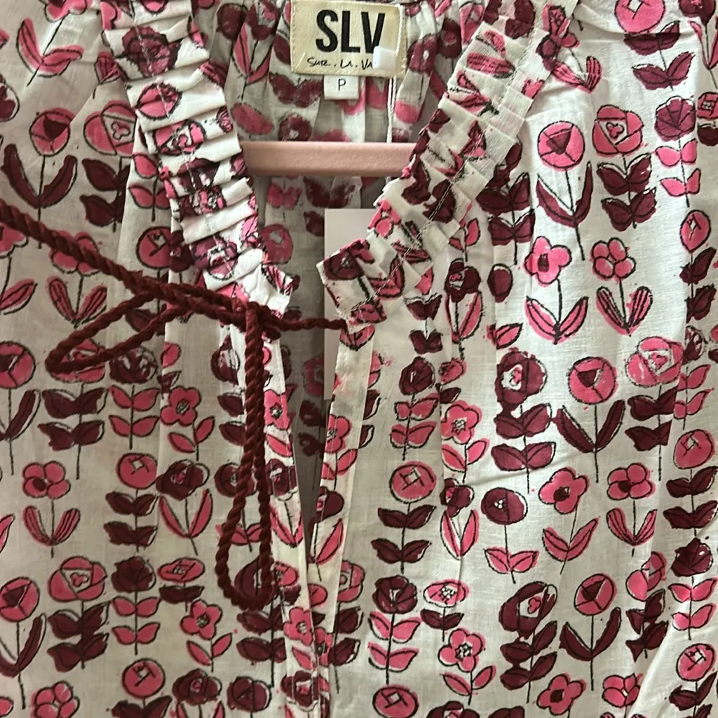 SLV Sur La Vague Blossom Cap Sleeve Mini Dress Size O/P one size petite Pink - Image 6