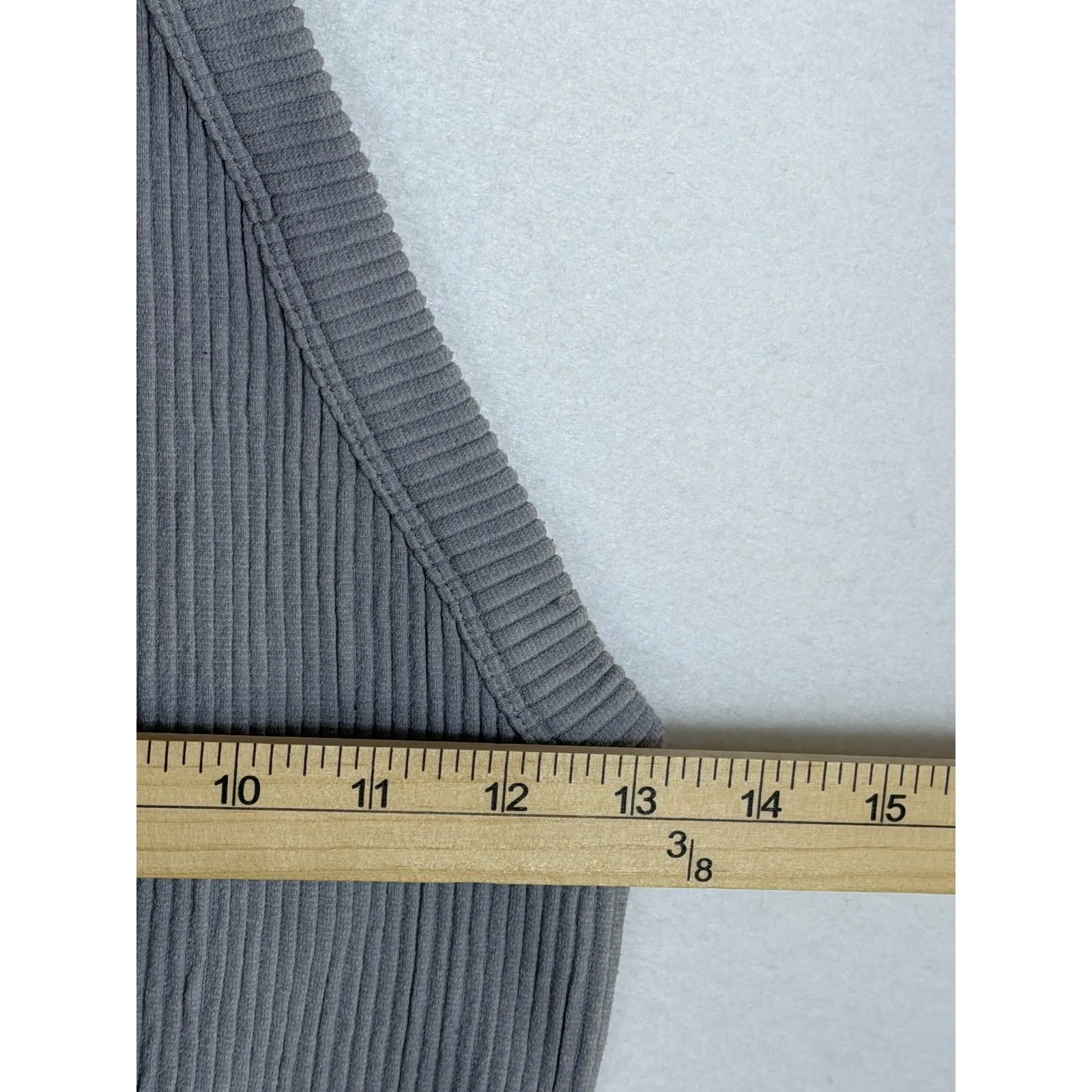 Aerie Superchill Seamless Ribbed Racerback high neck Crop Tank Top Gray Size M - Image 4