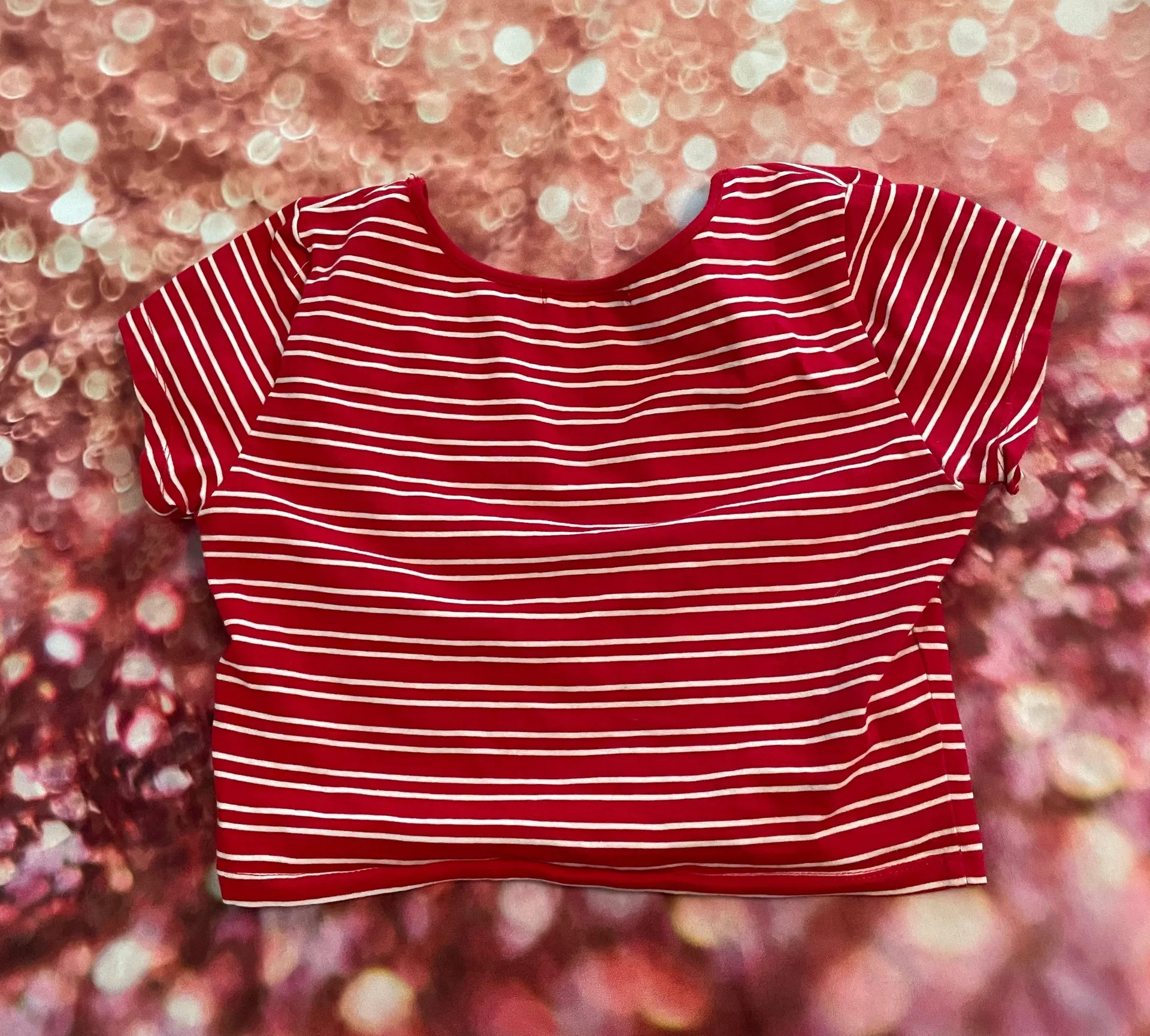 Red And White Striped Crop Top - Image 3