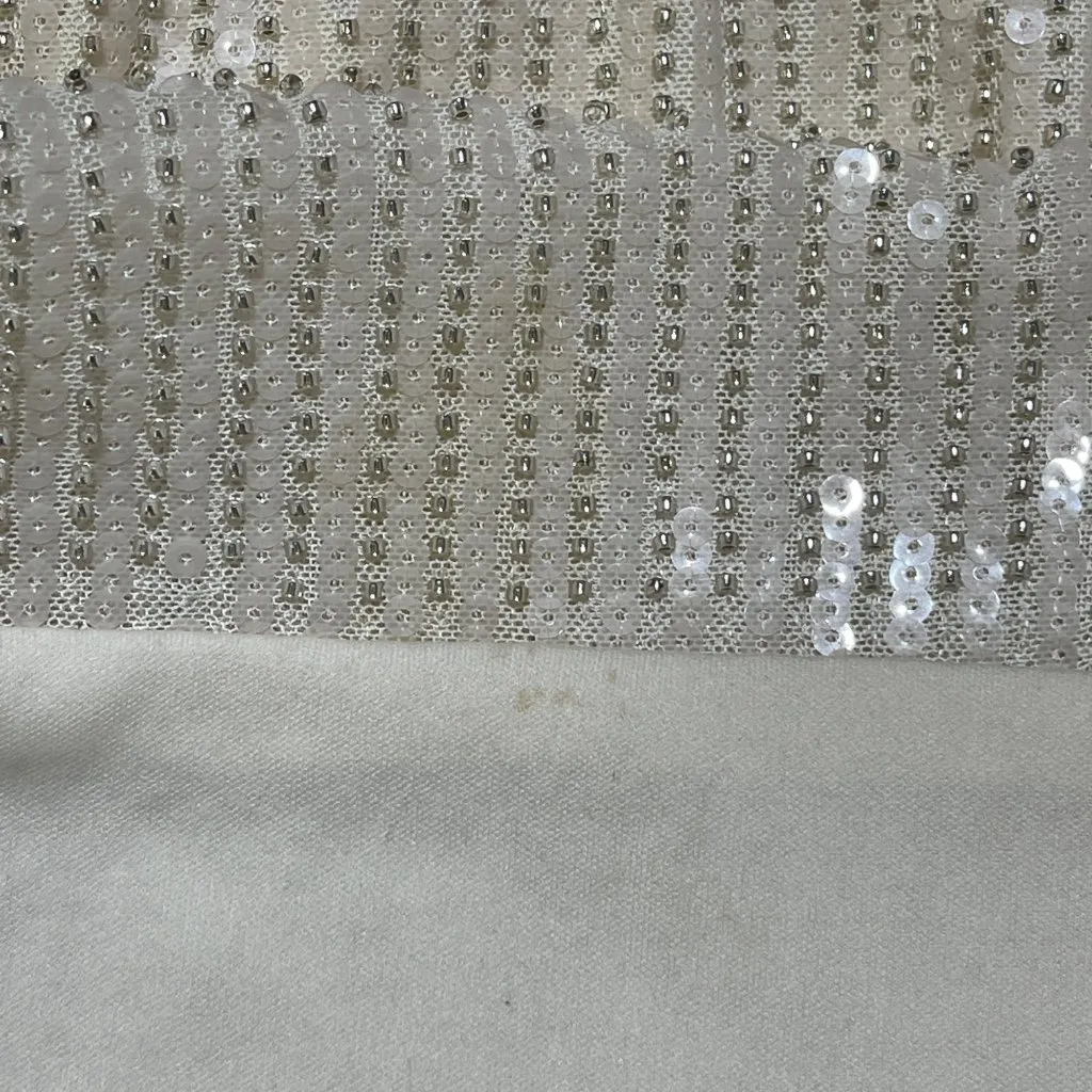 The Native One Cowl Neck Mini Dress Cream Sequin S Small Stretch - Image 10