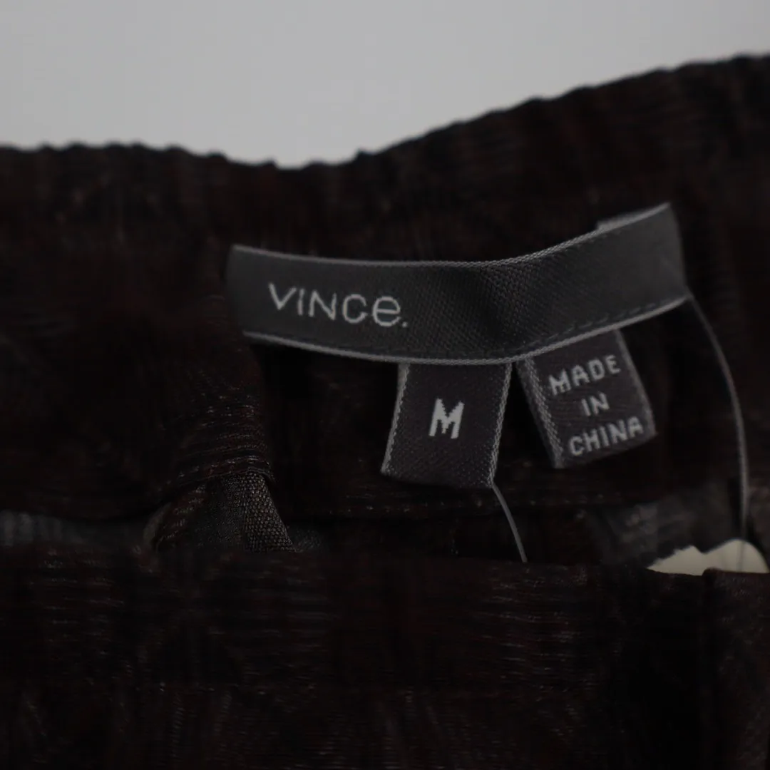 Vince Silk Jacquard Wide Leg Pants Size Medium Brown Geometric Pattern - Image 3