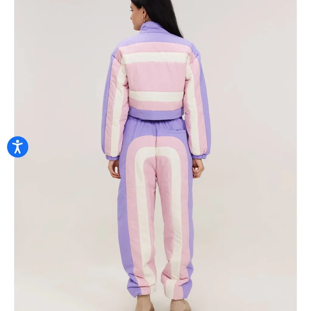 NWOT Poppin puffer cropped Jacket & Down Pants L Purple Size undefined - Image 2