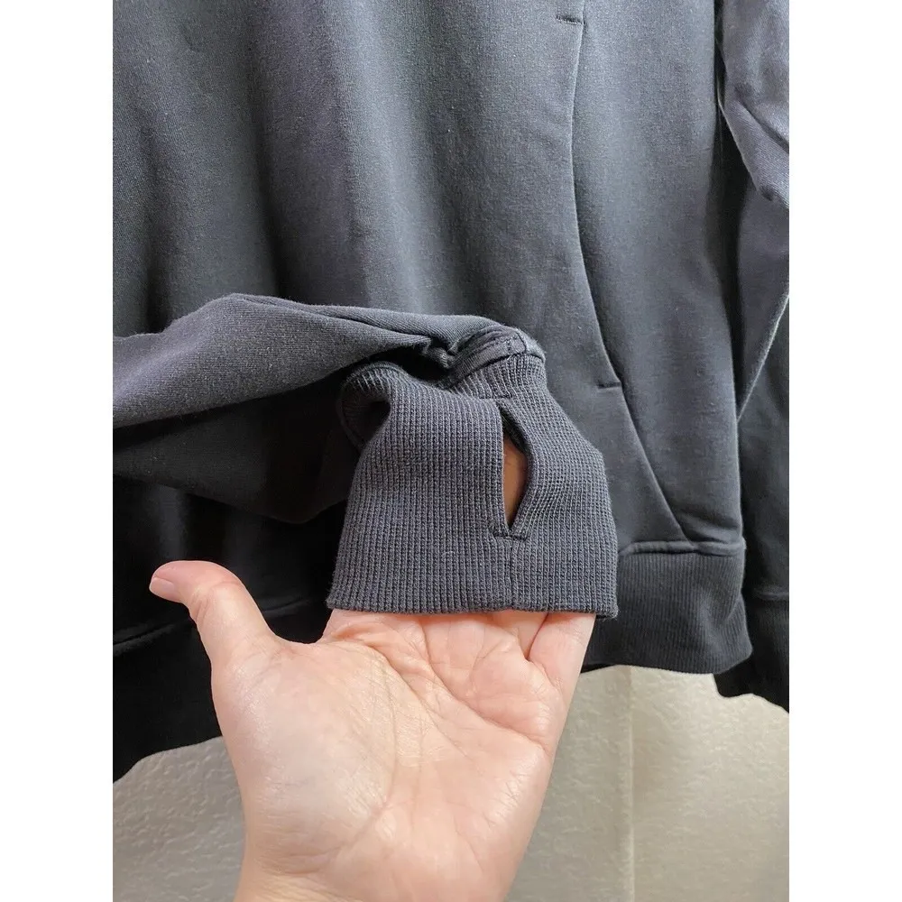 Lululemon Black Scuba Pullover Hoodie Sweatshirt Sz 6 Women’s Yoga -varsity logo - Image 3