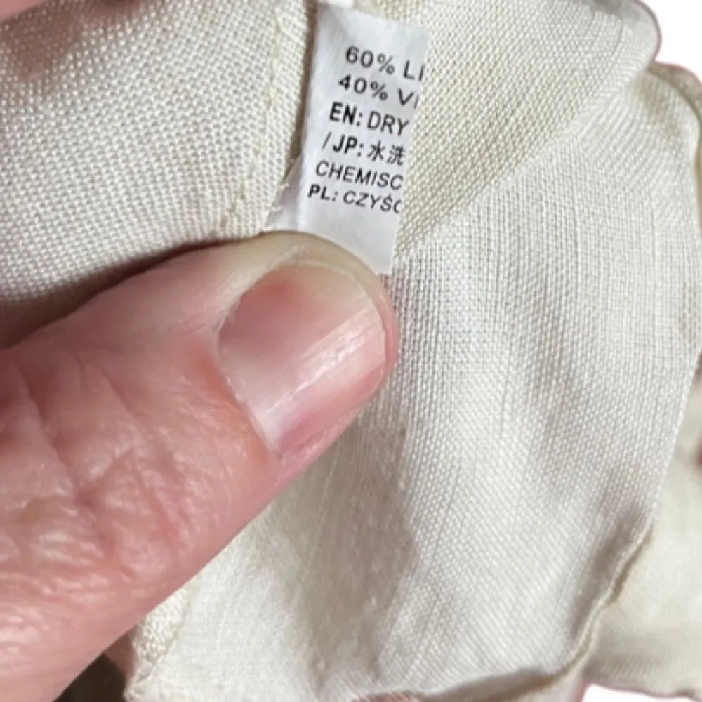 Moon River linen blend polka dot midi wrap dress SIZE MEDIUM - Image 12