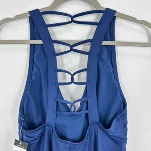 Jantzen Pantheon Blue One Piece Swimsuit Criss Cross Back Size‎ 12 NEW - Image 6