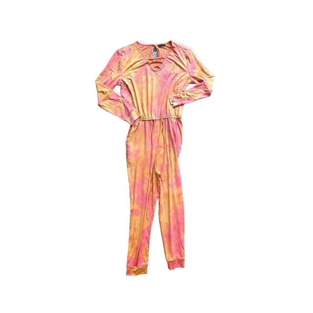 Brand New Womens Fensace Tie Dye Watercolor Leisure Romper Jumpsuit - Image 2