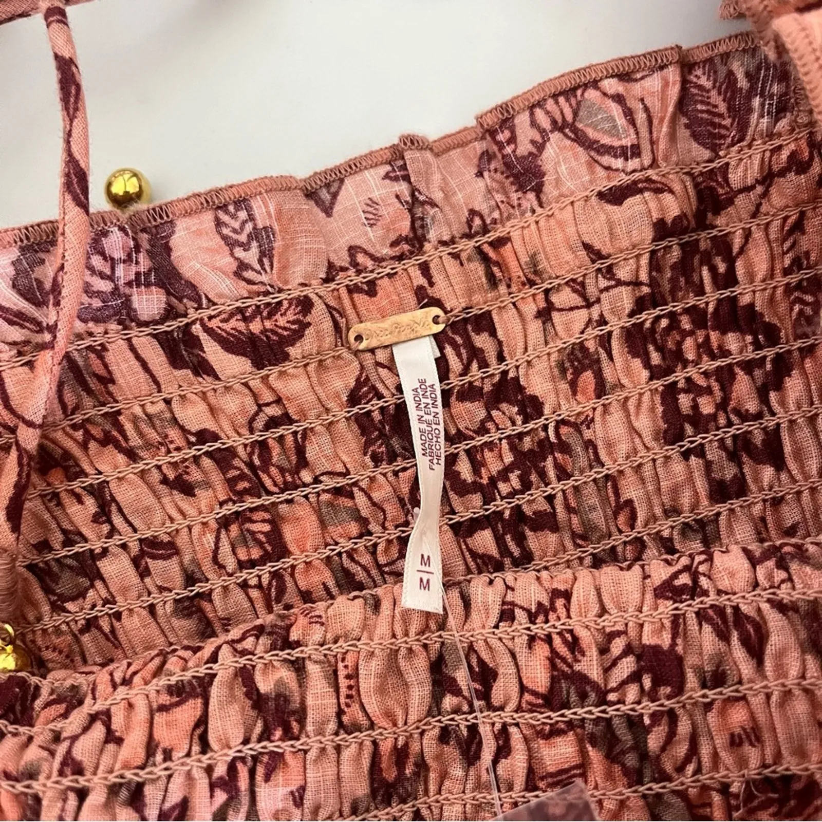 Free People Smock It To Me Dress Sz Medium preppy chic  Boho Western Festival - Image 3