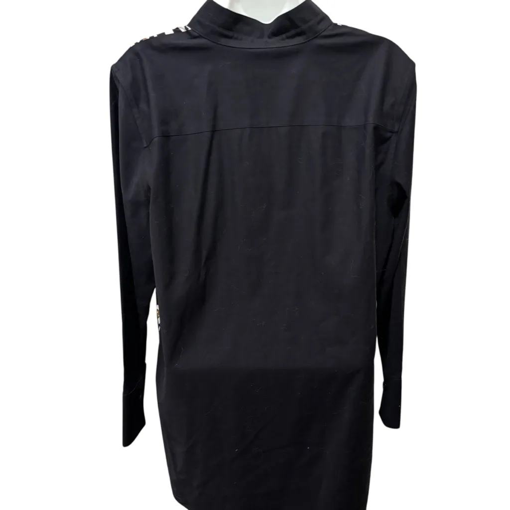 Chico’s Tunic Blouse Non Iron Retro Mix Animal Print Chic Stretch Black Sz 2/L - Image 5