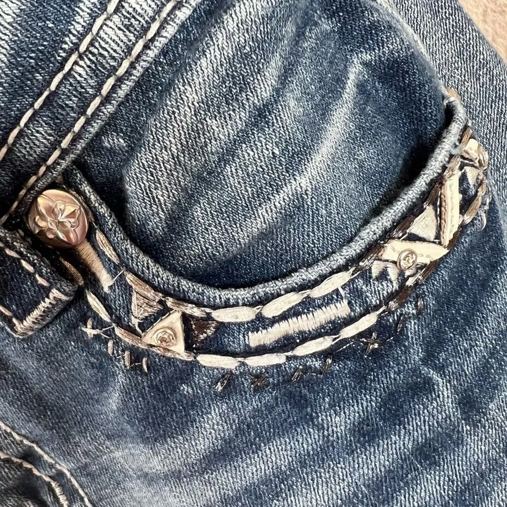 Miss Me Signature Straight Embellished Flap Pocket Jeans - Image 6