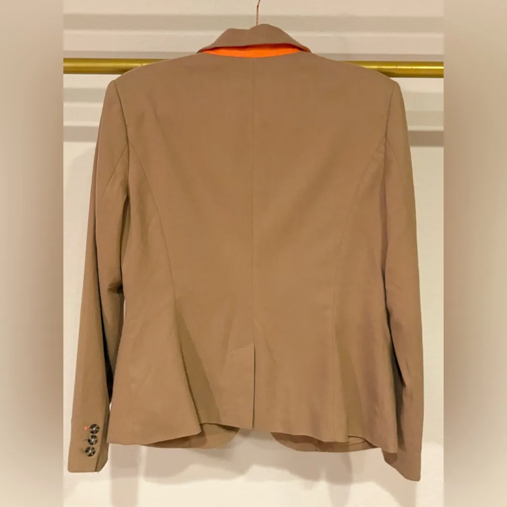 Merona Women’s tan brown buttoned wool blazer with wool, 14 - Image 3