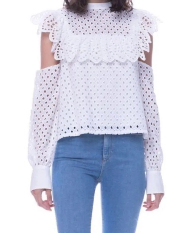 Endless Rose cotton eyelet cold shoulder blouse - Image 2