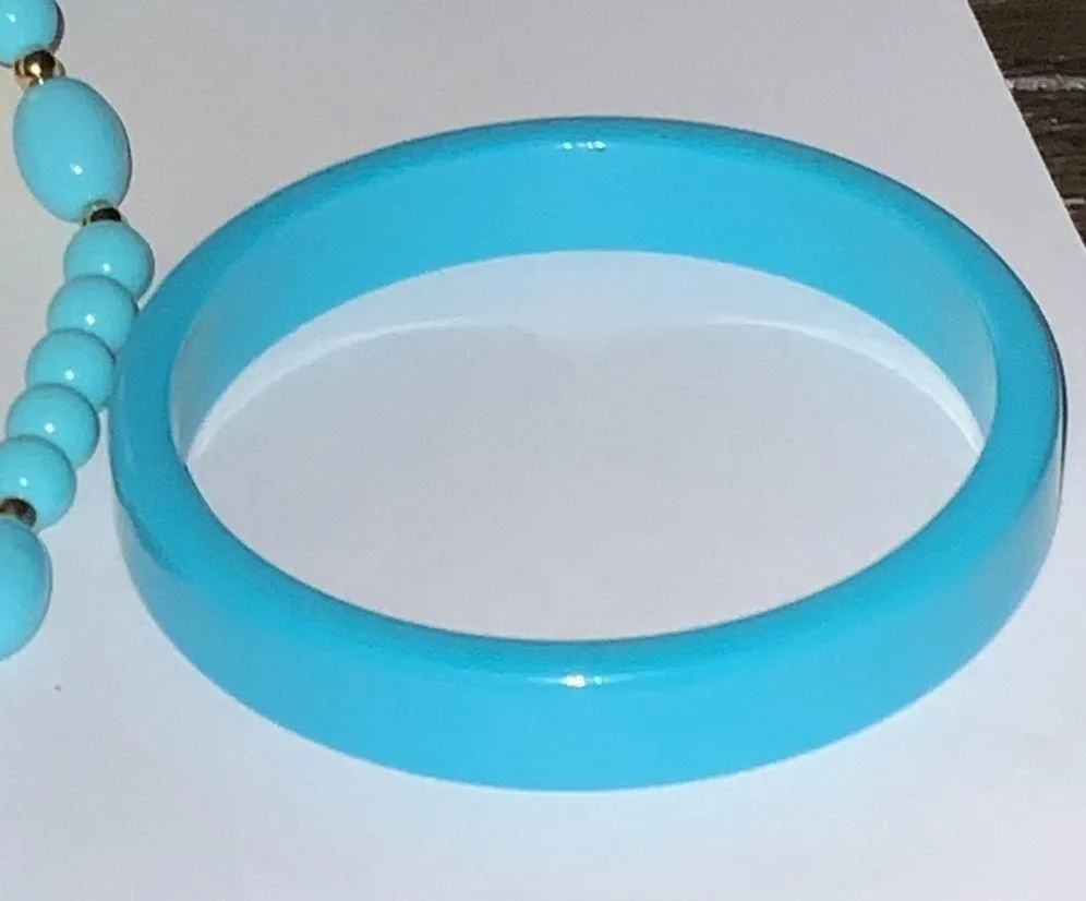 Avon Turquoise Bead Necklace Bracelet & Post Pierced Earrings - Image 4