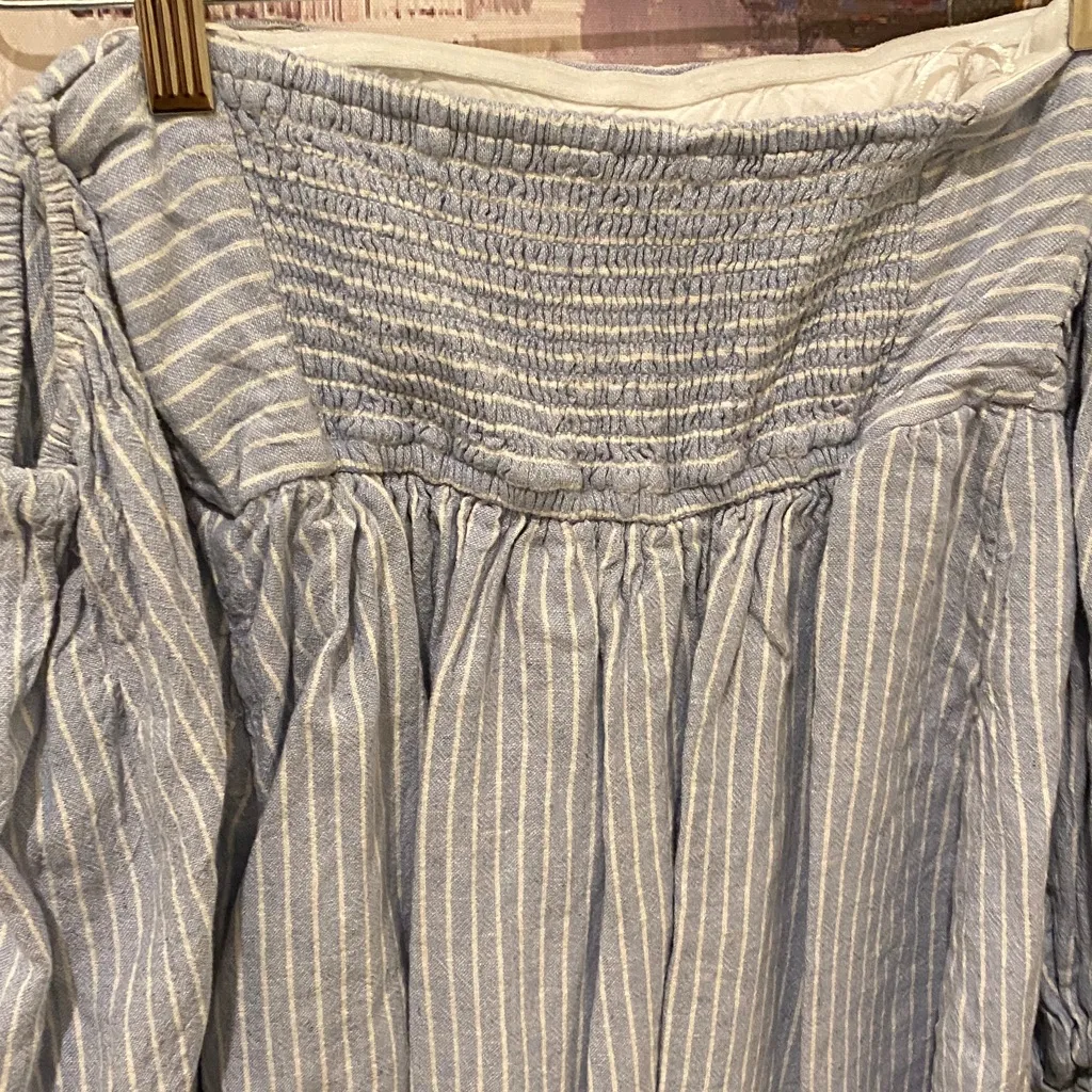 Abercrombie & Fitch Light Blue Striped Long Sleeve Dress - Image 5