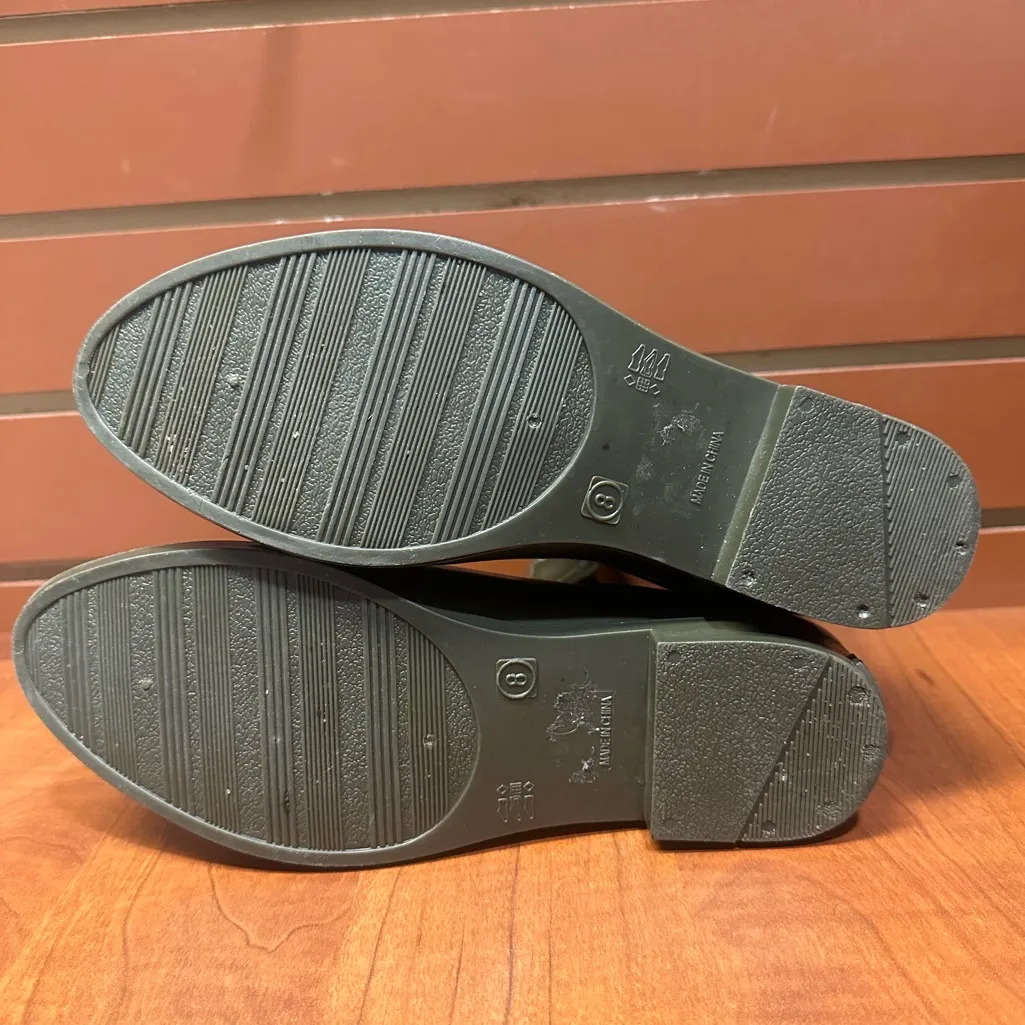 INC International Concepts Olive Green Rain Boots Size 8 - Image 4