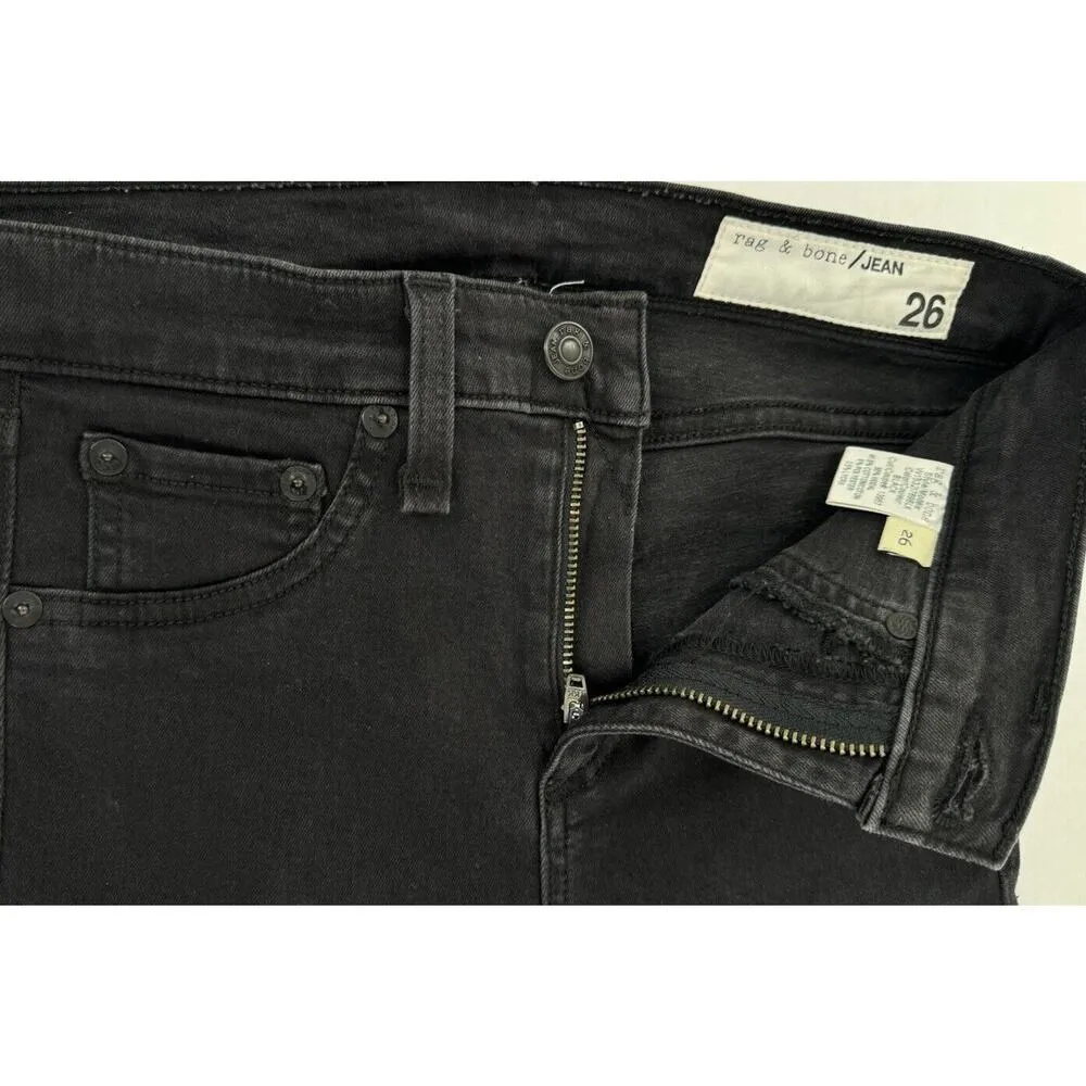 Rag & Bone Jeggings Size 26 High Rise Denim Leggings Black Grunge Goth P… - Image 11
