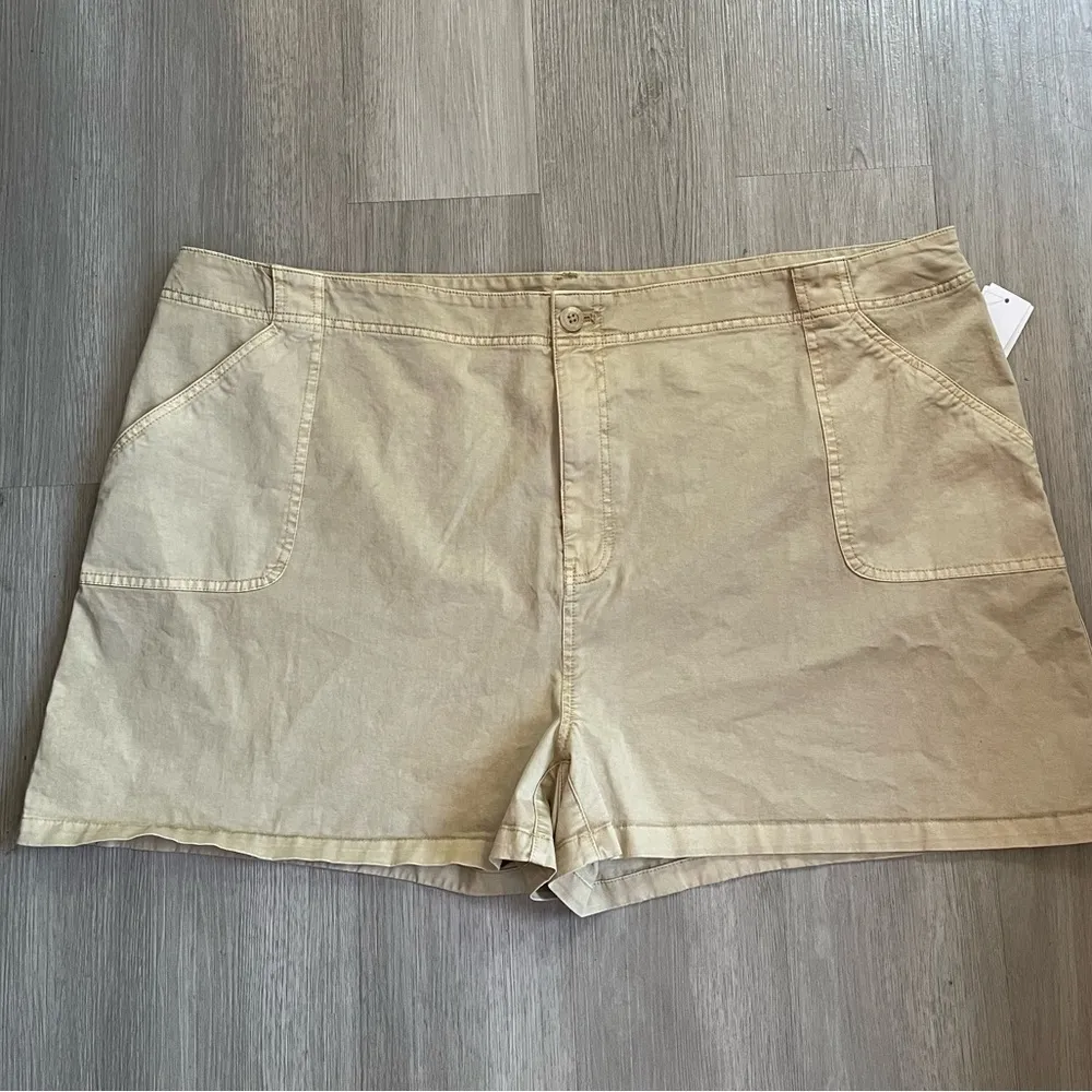 BP. Plus size Nordstrom’s Cotton Utility Pocket Tan Safari Khaki Shorts size 26 - Image 8