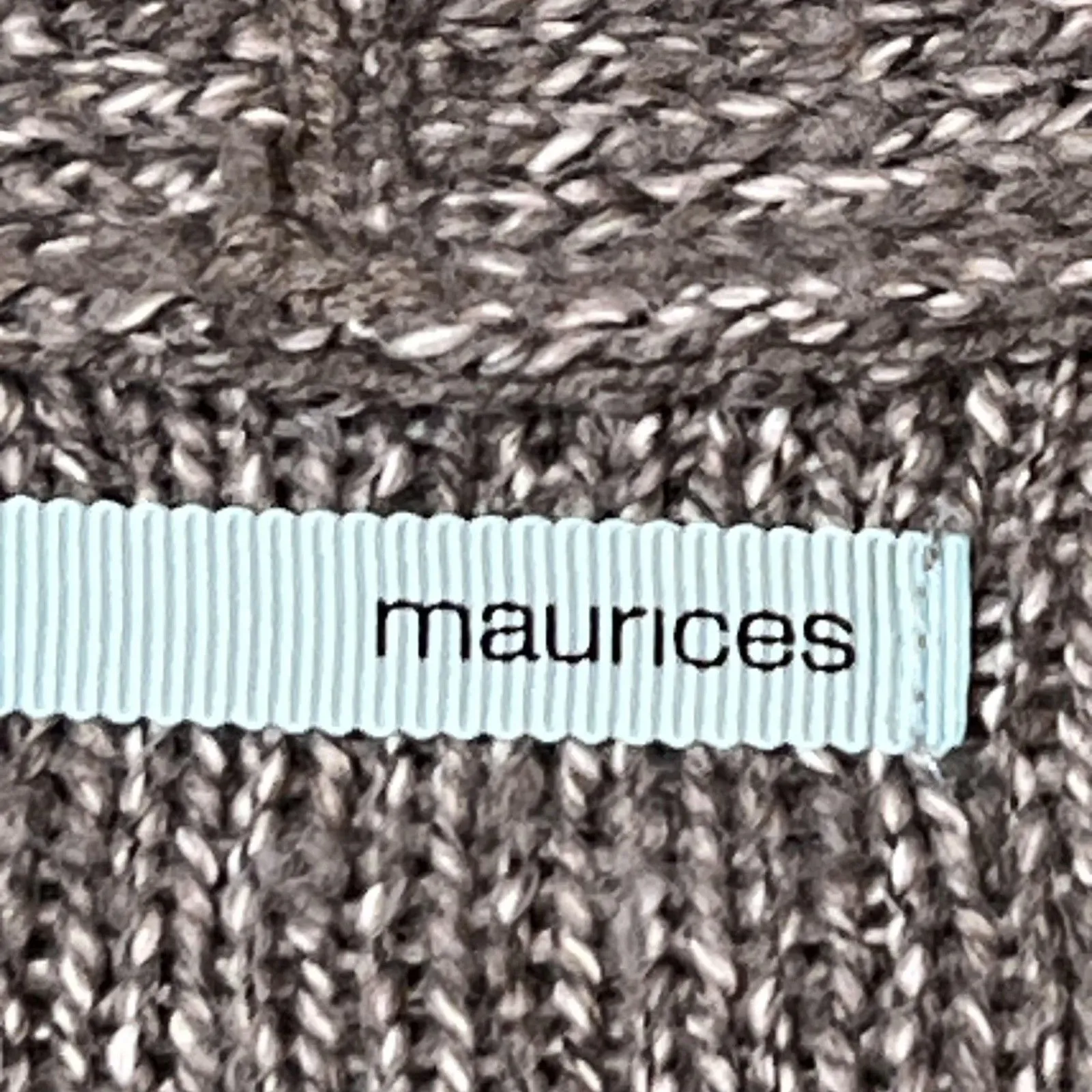 Maurices Cardigan Sweater Womens Medium Taupe Heather Open Front Pointelle Knit - Image 4